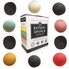 Konjac Sponge Set 10 Pack- Bulk Activated Bamboo Charcoal Facial Sponge Gentle Face Cleansing and Exfoliating Deep Turmeric, French Green, Rose and Red Clay for Face and Body by Bare Essentials Living