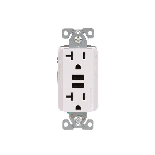 Eaton 3.6A USB Type A Charger with TR Duplex Receptacle 20A/125V