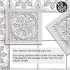 2 x Stencil for Tiled Surface - Bathroom Kitchen 6" (152mm) Edessa