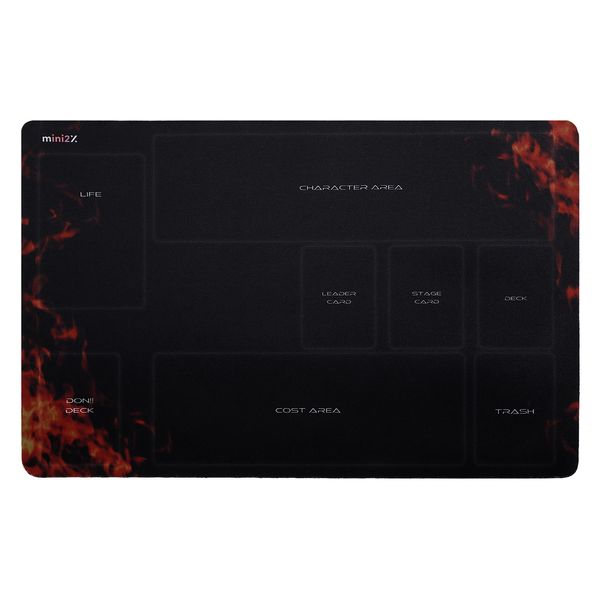 Mini 2x One-Piece Card Rubber Play Mat with Easy to Understand Guide Frame Half 13.8 x 21.7 inches (35 x 55 cm) Battlefield Storage Bag Included Simple Design Card Supply Mouse Pad (Black)