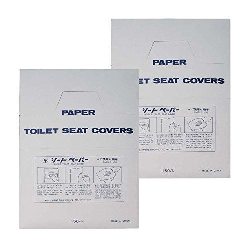 Toilet Seat Paper, Antibacterial Sheets for Toilet Seats (150 Sheets) x 2 Box Set