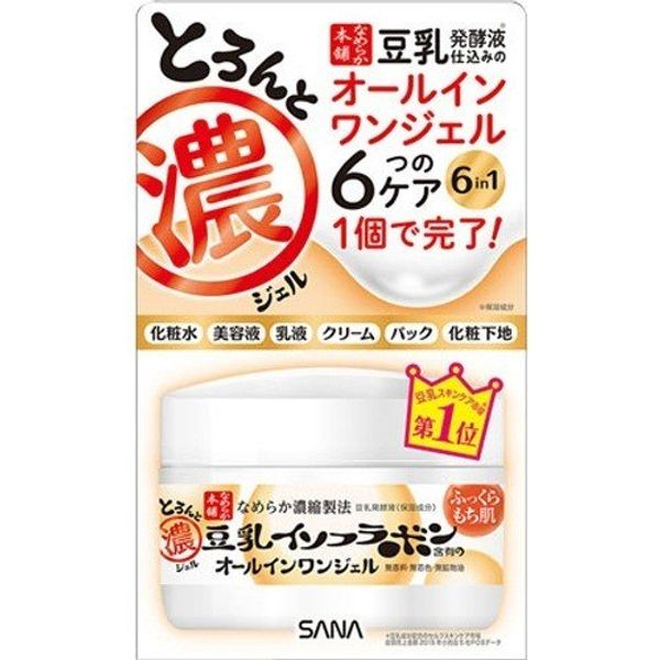 5x points during the marathon Nameraka Honpo Thick Gel 100g<br> Soy milk isoflavone All-in-one gel Basic cosmetics Lotion Serum Emulsion Pack Makeup base Penetration Moisturizing Cream Affordable Time-saving