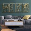 Glamativity 4 Pack Gold Wall Art Décor, Minimalist Décor Single Line A