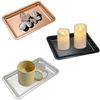 2 PCS Stainless Steel Square Trays,Trinket Serving Trays (Black)