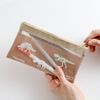 Green Flash STUDY HOLIC Pencil Case - Mesh Pen Pouch Musical