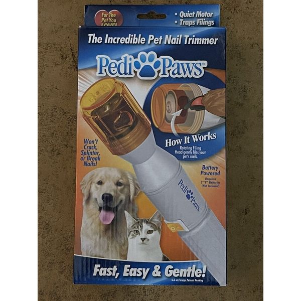 Pedi Paws The Incredible Pet Dogs Cats Nail Trimmer Battery Powered Tested