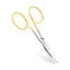 Cuticle Nail Scissors with golden handle Curved (335-01)