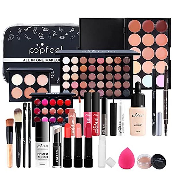 24pcs Professional makeup kit, Make up set teenagers girls, Girls make up set 9 to 12 With Lip gloss, eye shadow, mascara, eyeliner, concealer, etc.for Teenage & Adults