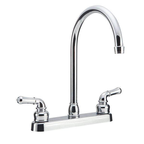 Dura Faucet DF-PK330HC-CP RV J-Spout Kitchen Sink Faucet (Chrome)