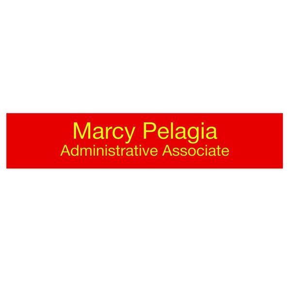 Custom Personalized Name Plate for Wall/Desk, 2" x 10" - Red/Yellow
