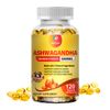 Organic Ashwagandha Capsules 5000mg Supplement w/ Turmeric Root Extract