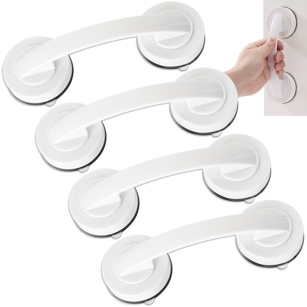 YAYODS 4 Pack Suction Grab Rails for Bathroom, Bath Grab Bars Handle, Aids Safety Grab Handle for Elderly and Disability Aids, Mobility Aids Shower Handle, No Fixing Needed