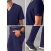 Adar Addition Go-Basic Scrub Set For Men - Classic V-Neck Scrub Top & Cargo Scrub Pants - A9300 - Navy - 2X