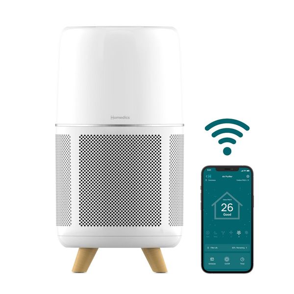 Homedics Smart Air Purifier T2503, 1769 sq ft, True HEPA | Certified Refurbished