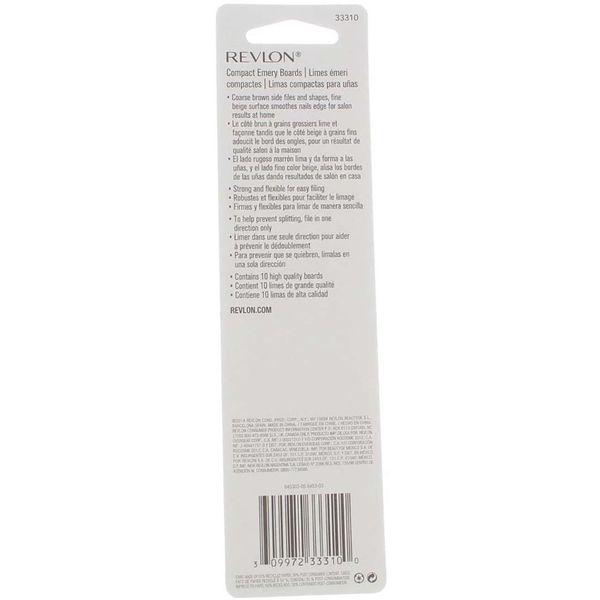 Revlon Compact Emery Boards 10 ea { 4 Pack }