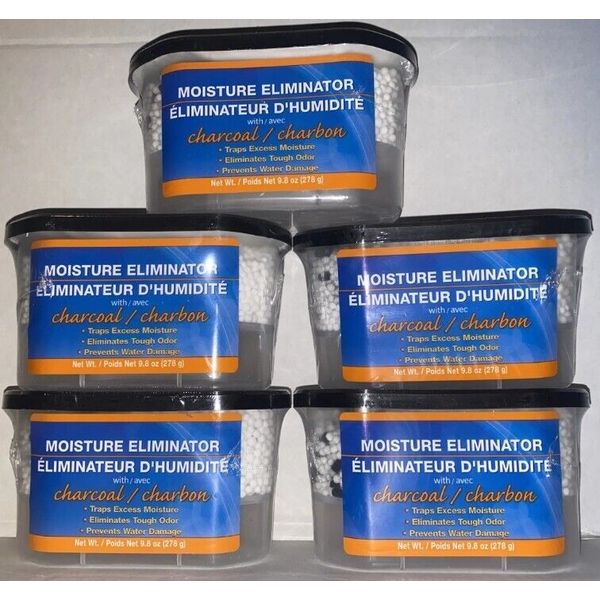 5 x Moisture Eliminator Absorber 9.8 oz Ea HomeStore Garage Basement Car RV Boat