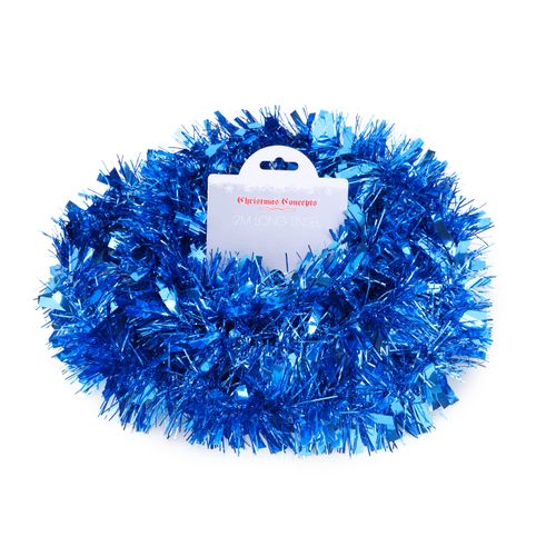 Christmas Concepts® 2 Metre Chunky/Fine Christmas Tinsel - Christmas Decoration Tinsel (Blue)