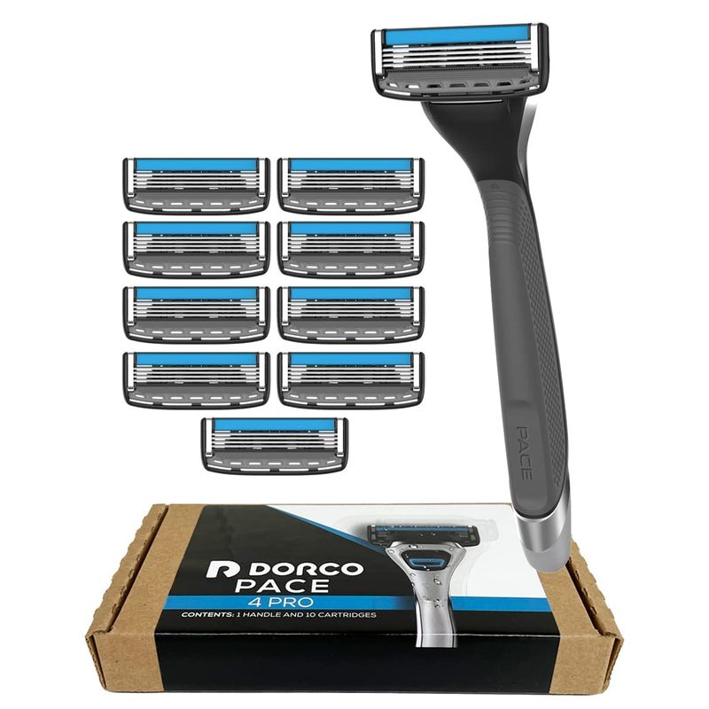 Dorco Pace 4 Pro - Four Blade Razor Shaving System - 10 Pack (10 ...