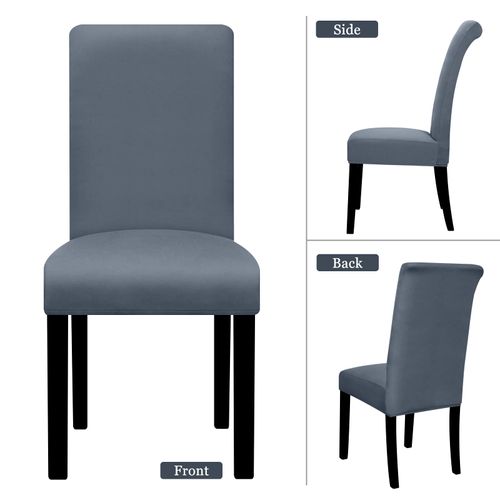 Lellen Dining Chair Covers Set of 4, Stretch Chair Covers Dining Chair Slipcovers Removable Washable Reusable Home & Kitchen Decor Protector Dining Room Chair Covers,Grey Blue