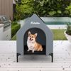 36'' Elevated Dog House for Small Breeds Large Pet House w/ Ventilated Windows