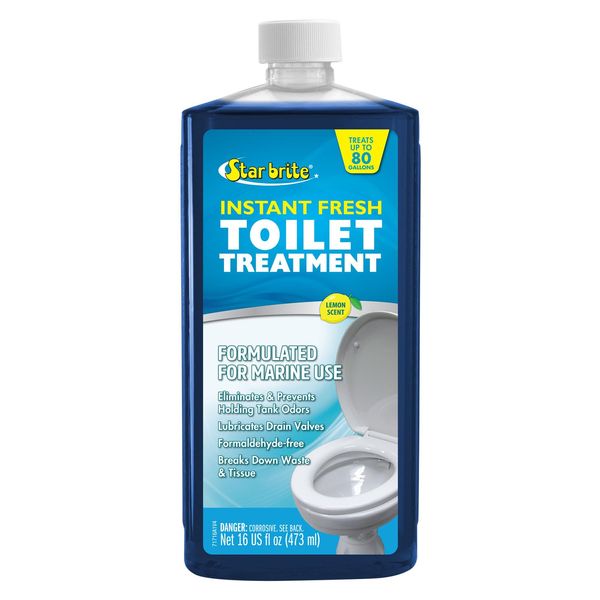 STAR BRITE Instant Fresh Toilet Treatment - Odor Control, Waste Breakdown, Valve Lubrication for RV, Boat, Portable Toilets - Non-Formaldehyde, Biodegradable Formula, Fresh Lemon Scent 16 OZ (071716)