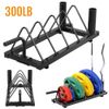 Yaheetech Horizontal Barbell Bumper Plate Rack Holder Olympic Bar Storage Rack with Handle and Wheels,Black