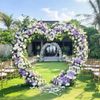 Wedding Arch Stand White Heart Shape Double Layers Wedding Backdrop Stand Metal