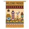 Welcome Friends American Let Freedom Ring House Flag