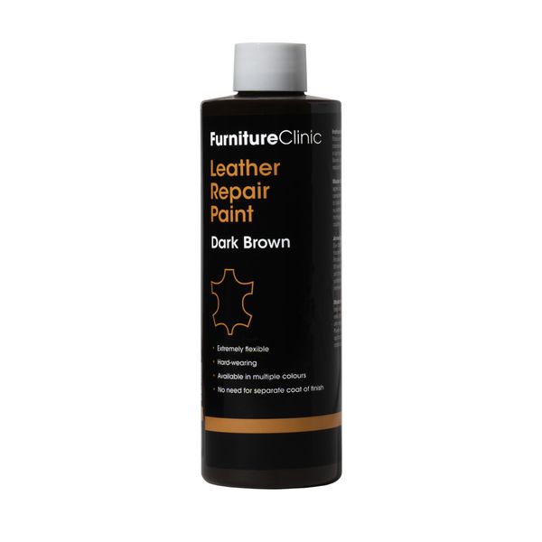 Furniture Clinic Leather Repair Paint & Dye | Self Seal Colourant for Quick and Easy Leather Repair | Suitable for Leather Sofas, Leather Car Seat, Shoes, Handbag, and more (50ml, Dark Brown)