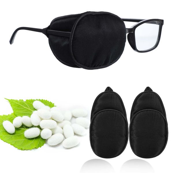 YUXIANLB 2PCS Eye Patch for Glasses Soft Eye Cover Medical Eye Patch Eyepatch for Adults Reusable Eye Patches Amblyopia Eyes Bandage Blackout Cover for Lazy Eye Amblyopia Strabismus and Daily Care