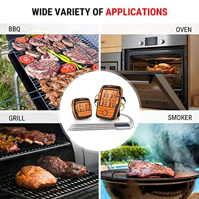 Food Meat Oven BBQ Thermometer Digital Wireless Remote Probe Cooking Set  Grill