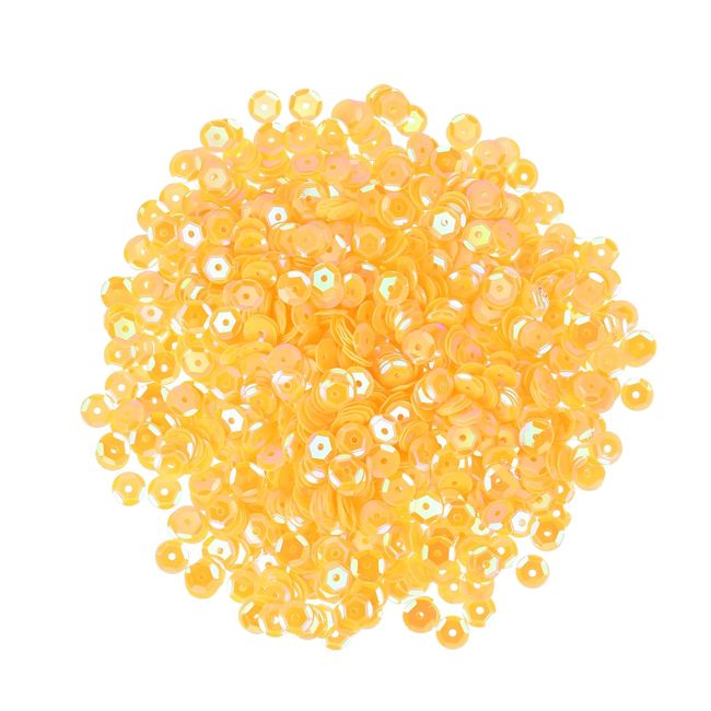 MECCANIXITY Loose Sequins Iridescent Sequins 2400Pcs Cup Sequins Embroidery Sequins for Jewelry Making Crafts Sewing,Yellow