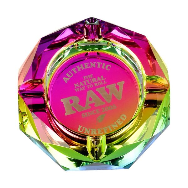 Raw Aschenbecher aus Glas Mehrfarbig - Raw Rainbow Glass Ashtray