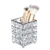Feyarl Makeup Brush Case, Brush Stand, Makeup Brush Holder, Makeup Brush Storage, Brush Holder, Accessory Storage, Square, Silver