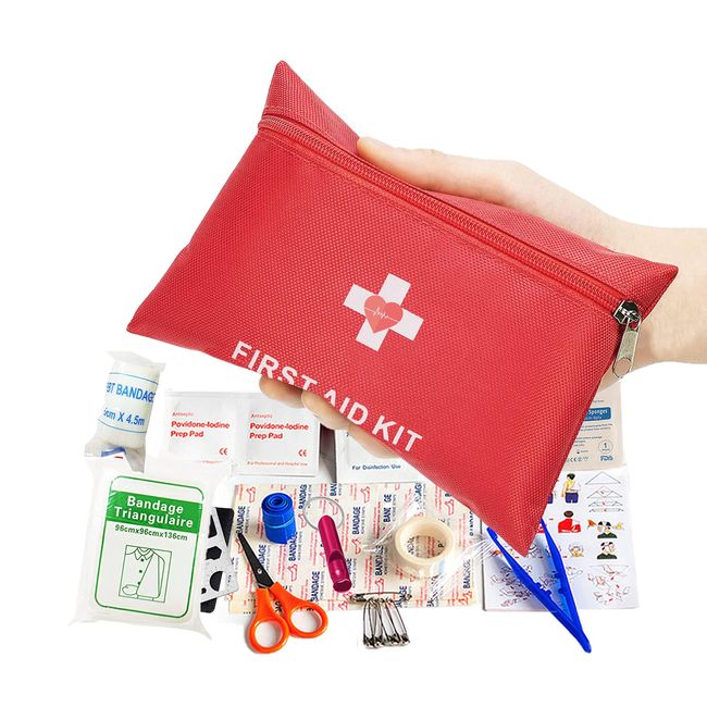 Erste Hilfe Set, First Aid Kit, 96-teiligs Survival Notfall Ausrüstung Verbandskasten für Haus, Büro, Auto, Camping, Wandern, Sport, Rettung