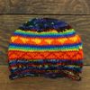 LOUDelephant Hand Knitted Wool Beanie Hat - SD Black Rainbow Orange