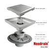Neodrain 6-Inch Square Shower Drain with Removable Quadrato Pattern Grate,PVC...