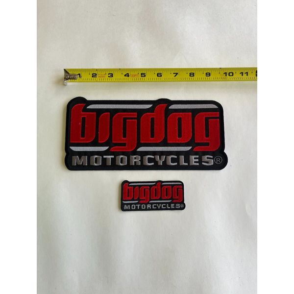 NEW BIG DOG MOTORCYCLES RED PATCHES 4" RED PATCH & 10" RED PATCH SOLD AS A SET