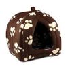 PET PAW PRINT DESIGN IGLOO PET DOG CAT PYRAMID BED HUT