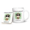 BWW Print - Worlds Coolest Coach Green - Mug & Coaster Gift Set