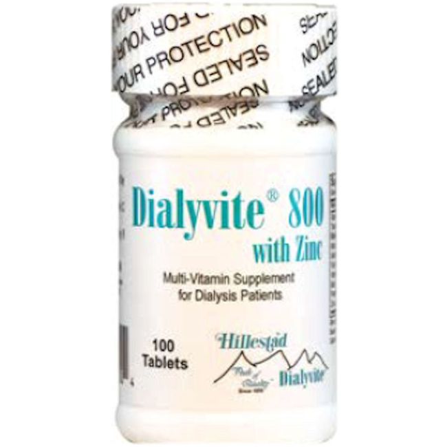 Dialyvite 800 with Zinc 50 mg - 100 Tablets (Renal Supplement)