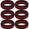 SayitBands Six of Thin Red Line Silicone Ring Size 11