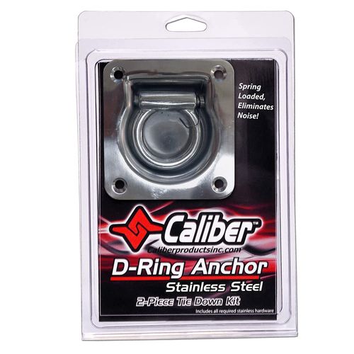 Caliber Stainless-Steel Plated D-Ring Anchor 13521, 2-Pc Tie-Down System