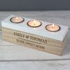 Custom Personalised Wooden 3 Tea Light Holder