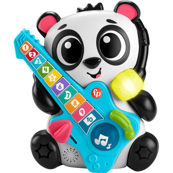 Fisher-Price Baby Learning Toy Link Squad Jam & Count Panda with Music & Lights for Ages 9+ Months, Compatible Only with Link Squad Items