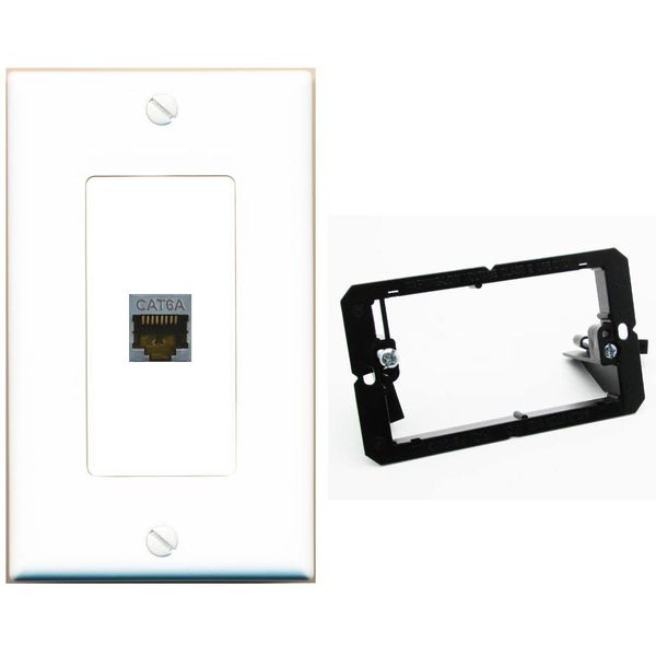 RiteAV CAT6A Wall Plate White with Low Voltage Mounting Bracket