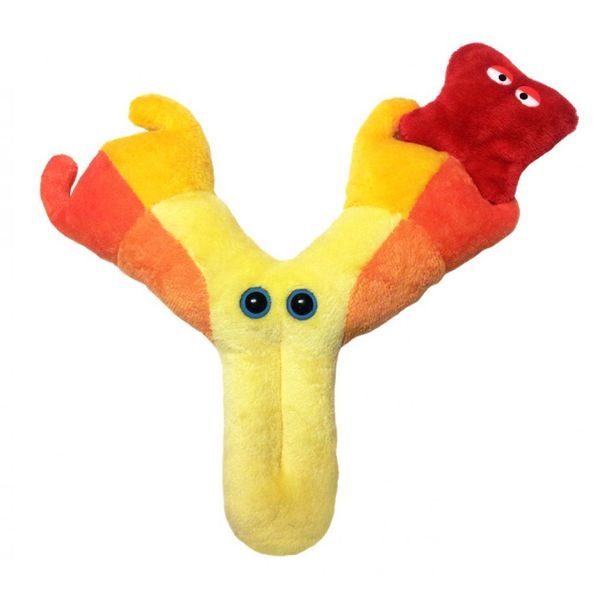 GIANTmicrobes Antibody Plush - Educational Get Well Gift, Makes Science Fun, includes Removable Antigen and Information Card, Health, Immune System, Medical and Biology gift and Learning Tool