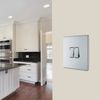 BG Electrical FPC42 Screwless Flat Plate Double Light Switch, Polished Chrome, 2-Way, 10AX