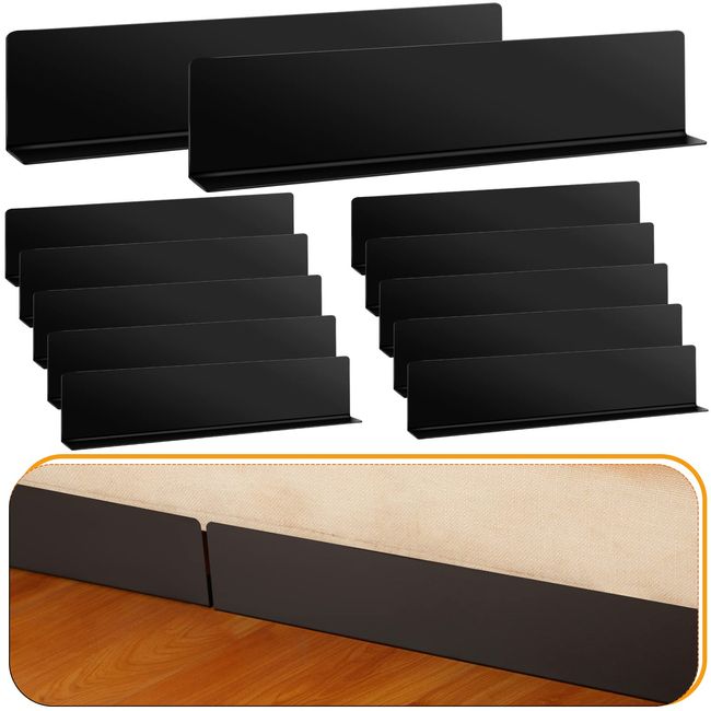 Treela 12 Pcs Under Couch Toy Blocker Black Couch Blocker for Pets Bumper for Under Furniture Baffle Board with Adjustable Guard to Stop Going Under Sofa Couch Bed Easy Install(3.2 Inch, 12 Pcs)