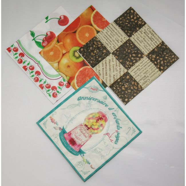 (34) 4 Assorted Paper Napkins, 5 each (2 Ply 13" x 13")